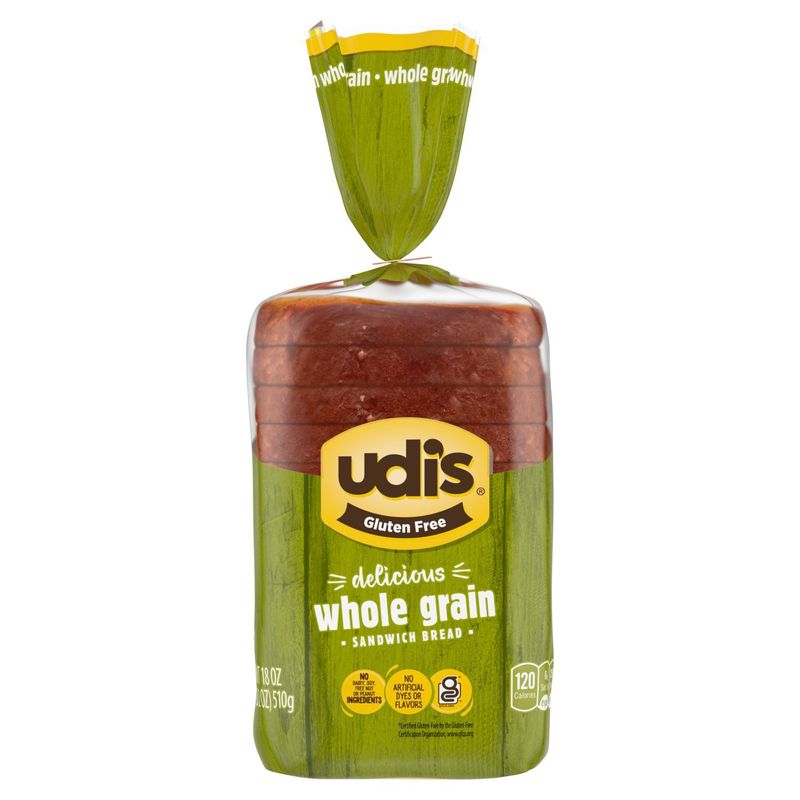 Udi&#39;s Gluten Free Delicious Whole Grain Sandwich Bread, 18 oz