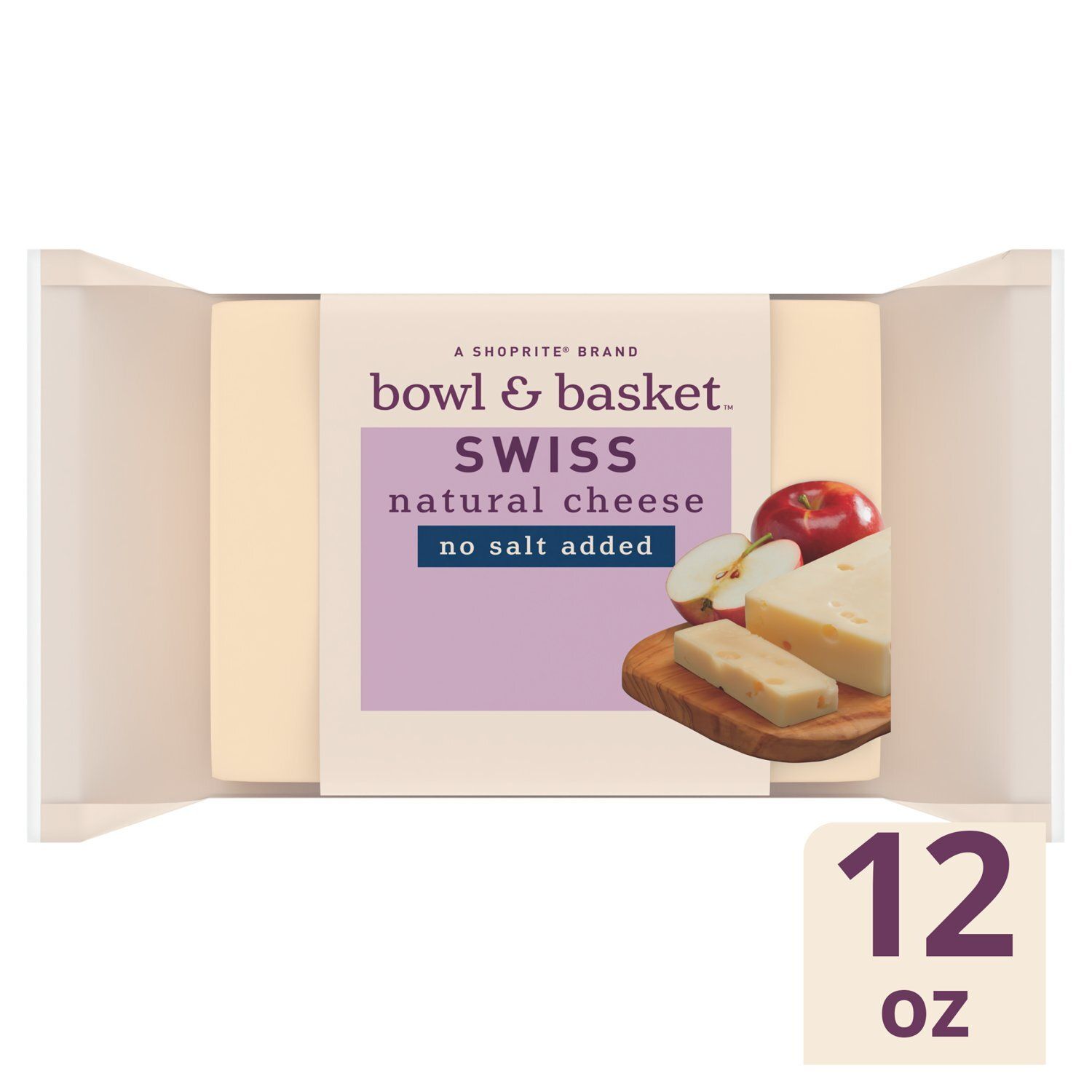 Bowl &amp; Basket Swiss Natural Cheese, no salt added 12 oz