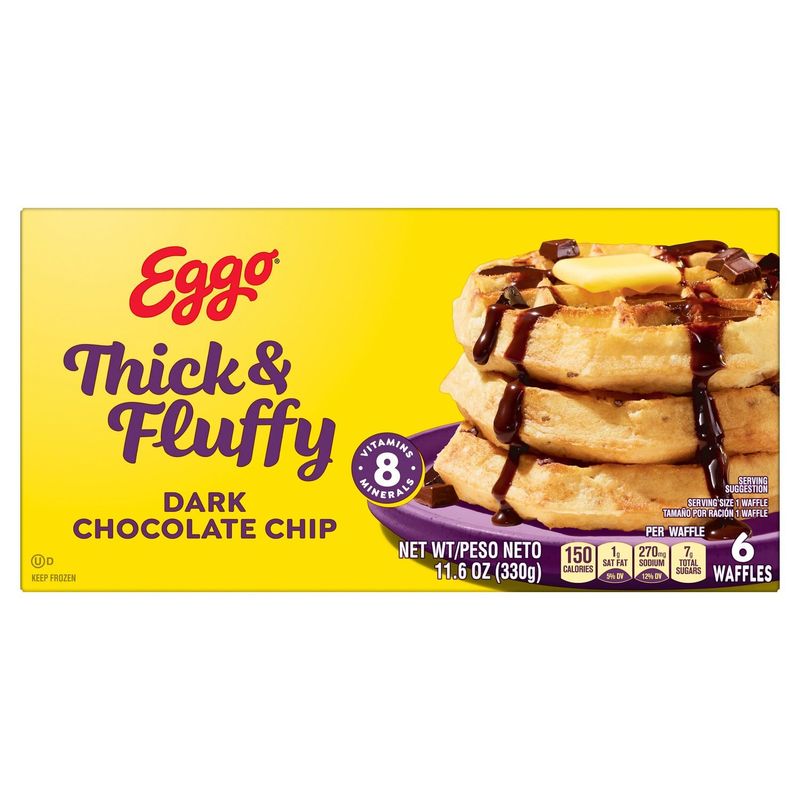 Eggo Thick &amp; Fluffy Dark Chocolate Chip Waffles, 6 count, 11.6 oz