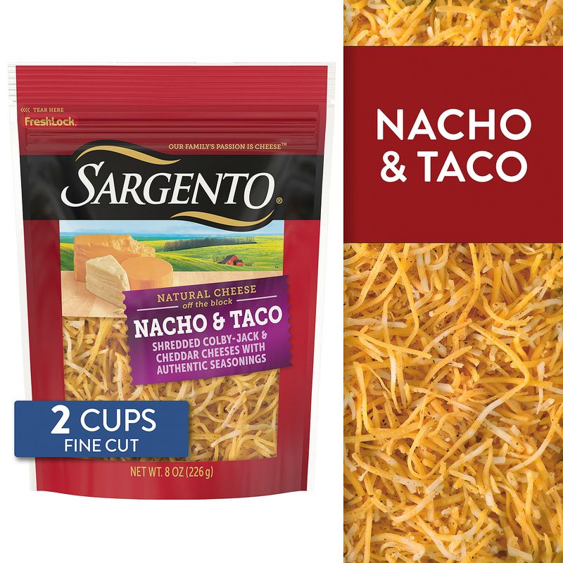 Sargento Nacho &amp; Taco Natural Cheese, 8 oz