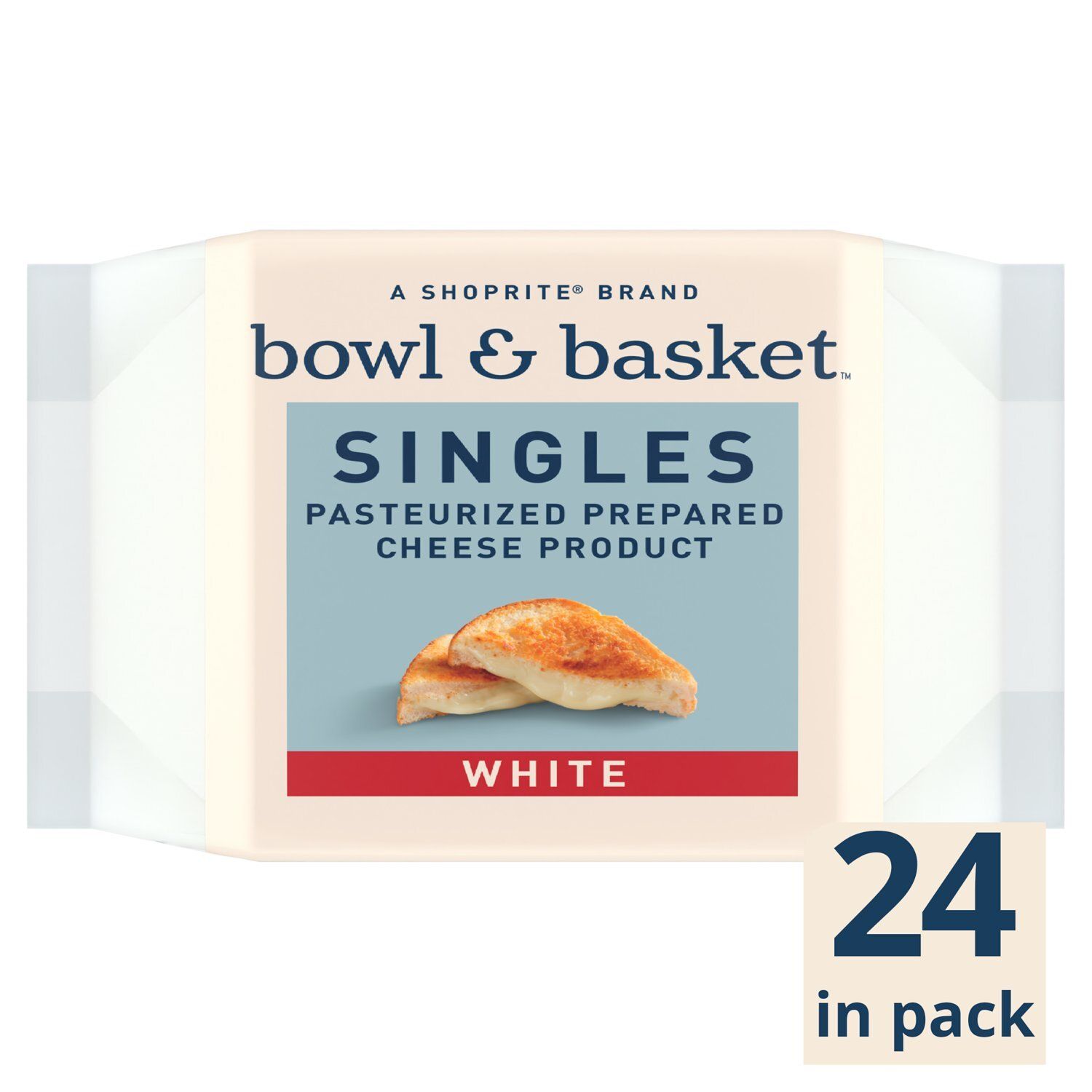 Bowl &amp; Basket Singles White Cheese, 2/3 oz, 24 count