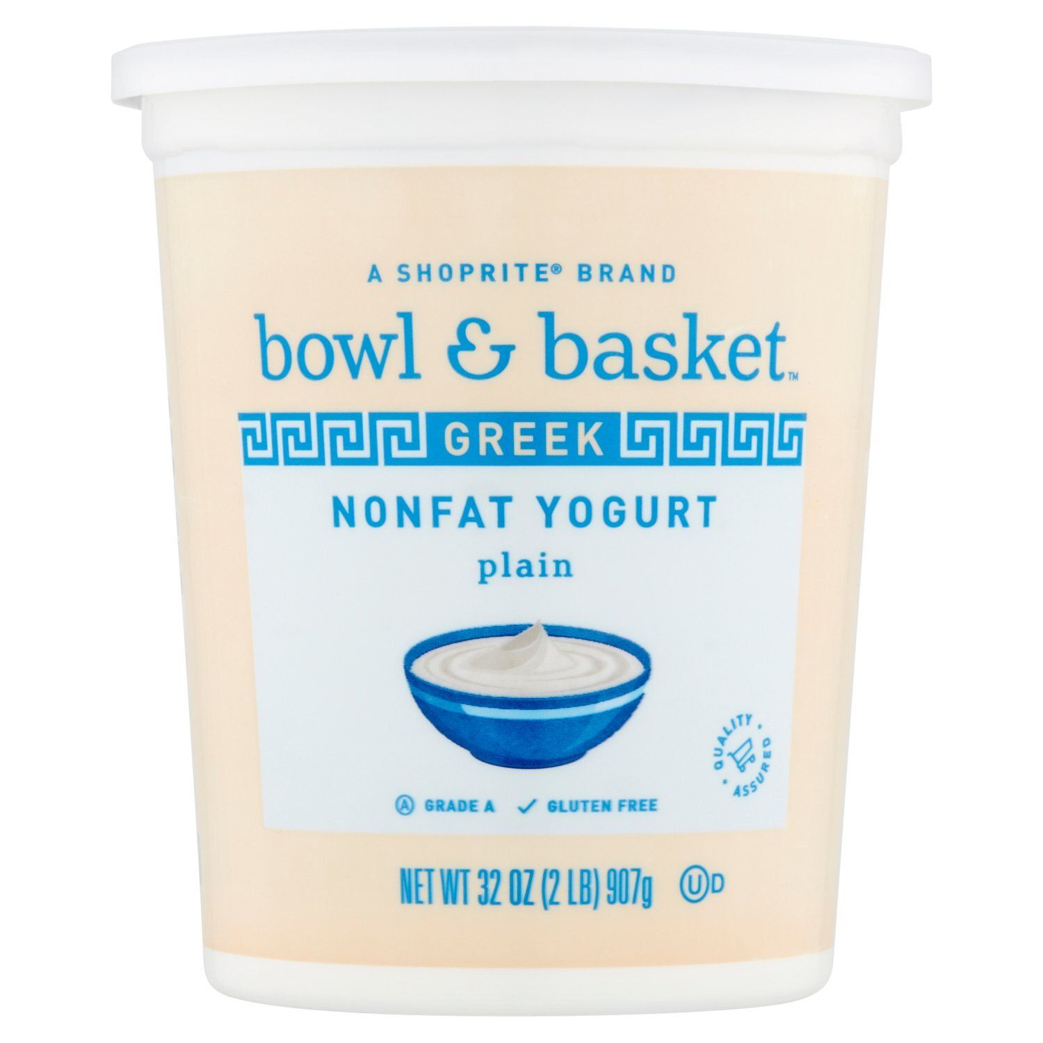 Bowl &amp; Basket Plain Greek Nonfat Yogurt, 32 oz