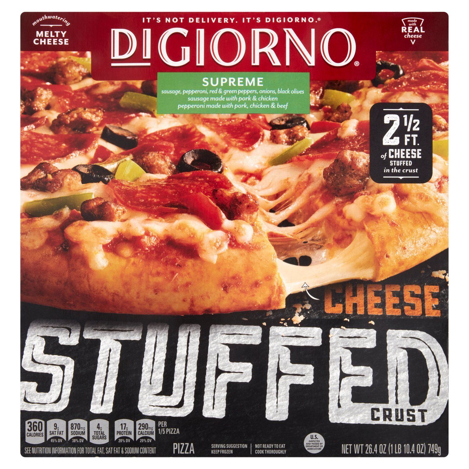 DiGiorno Supreme Cheese Stuffed Crust Pizza, 26.4 oz