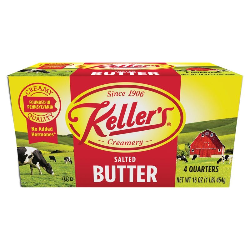 Keller&#39;s Creamery Salted Butter, 4 count, 16 oz