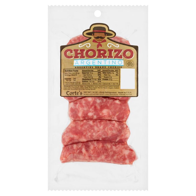 Corte&#39;s Chorizo Argentino, 6 count, 14 oz