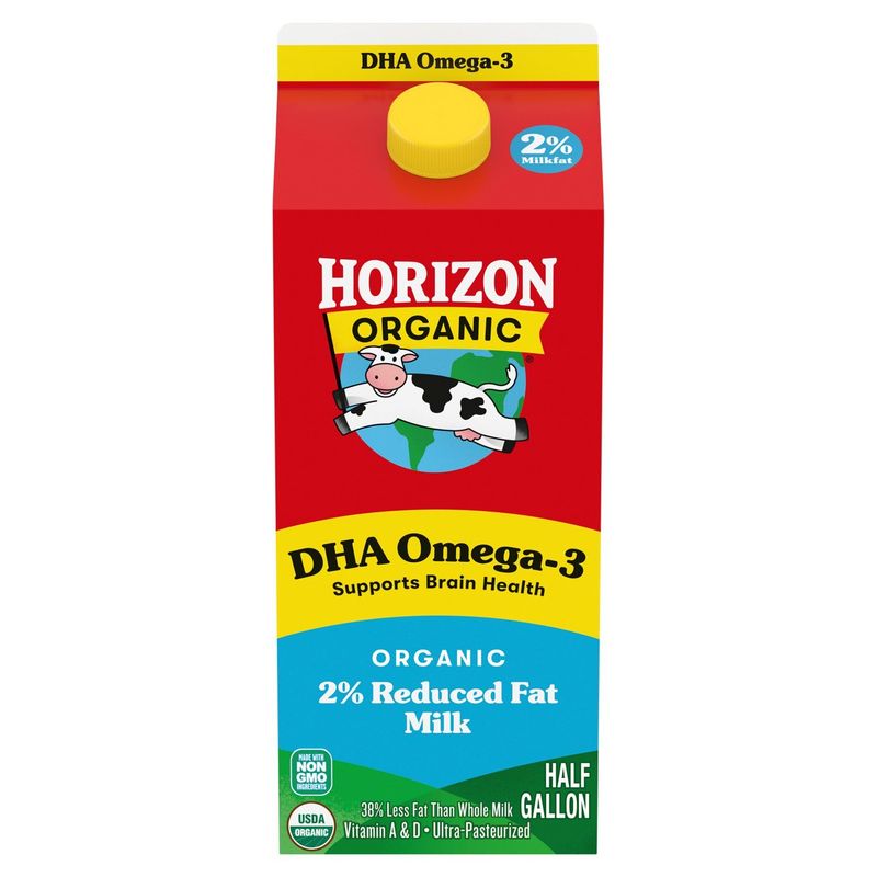 Horizon Organic DHA Omega-3 Organic 2% Reduced Fat Milk, half gallon