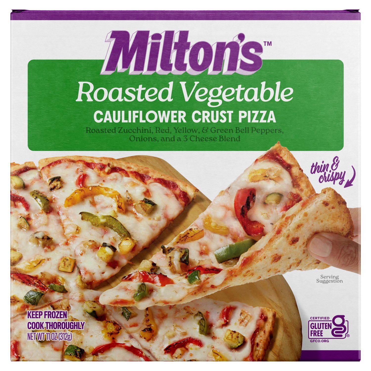 Milton&#39;s Roasted Vegetable Cauliflower Crust Pizza, 11 oz