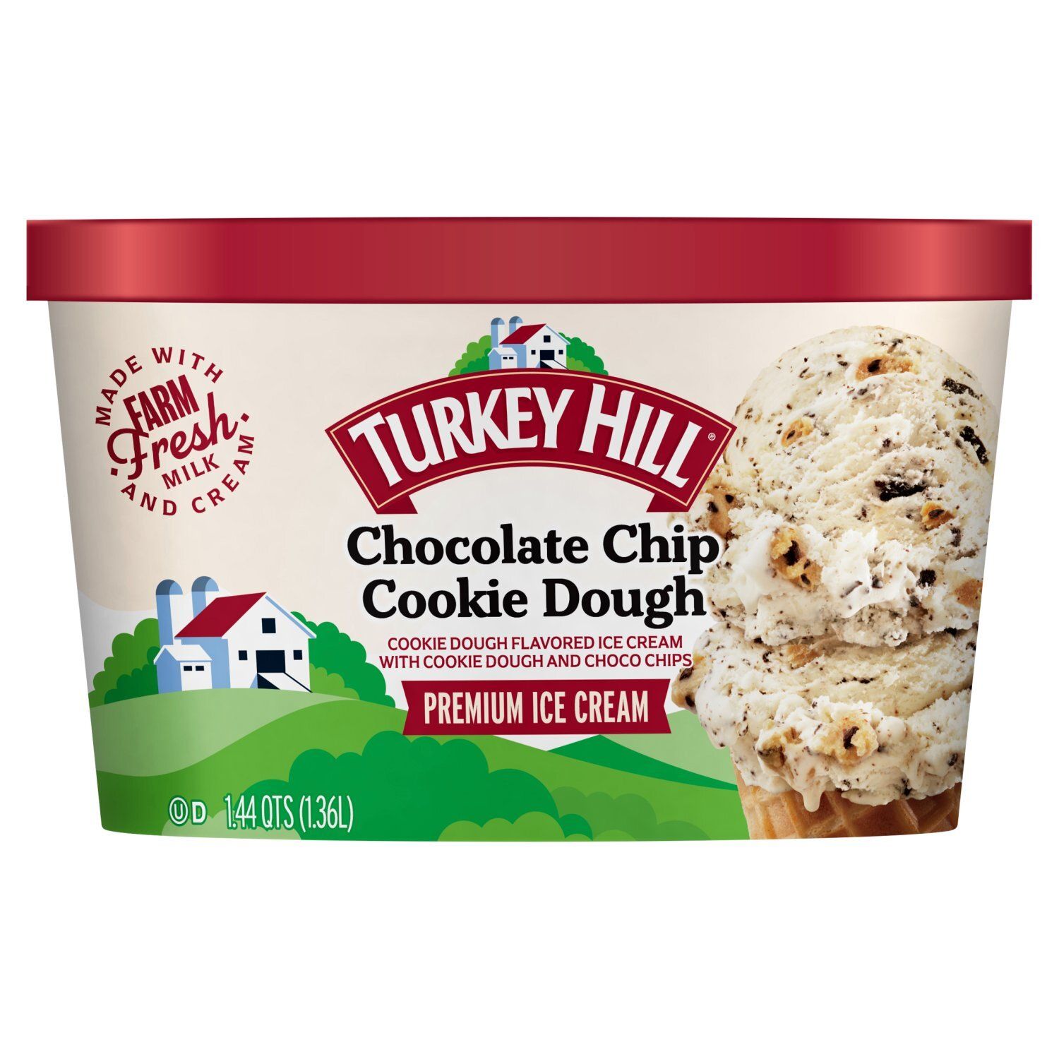 TURKEY HILL Chocolate Chip Cookie Dough Premium Ice Cream, 1.44 qt