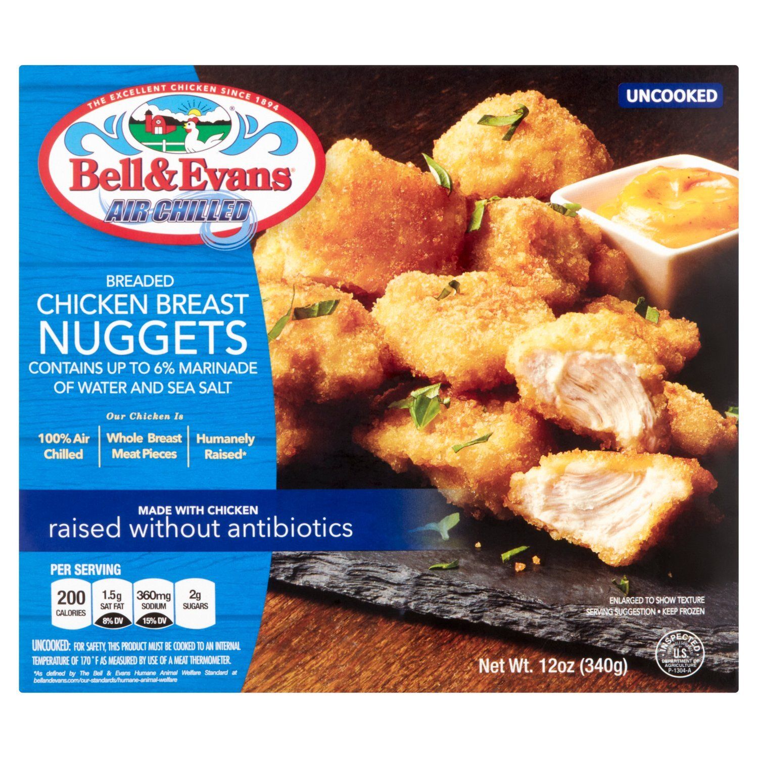 Bell &amp; Evans Breaded Chicken Breast Nuggets, 12 oz