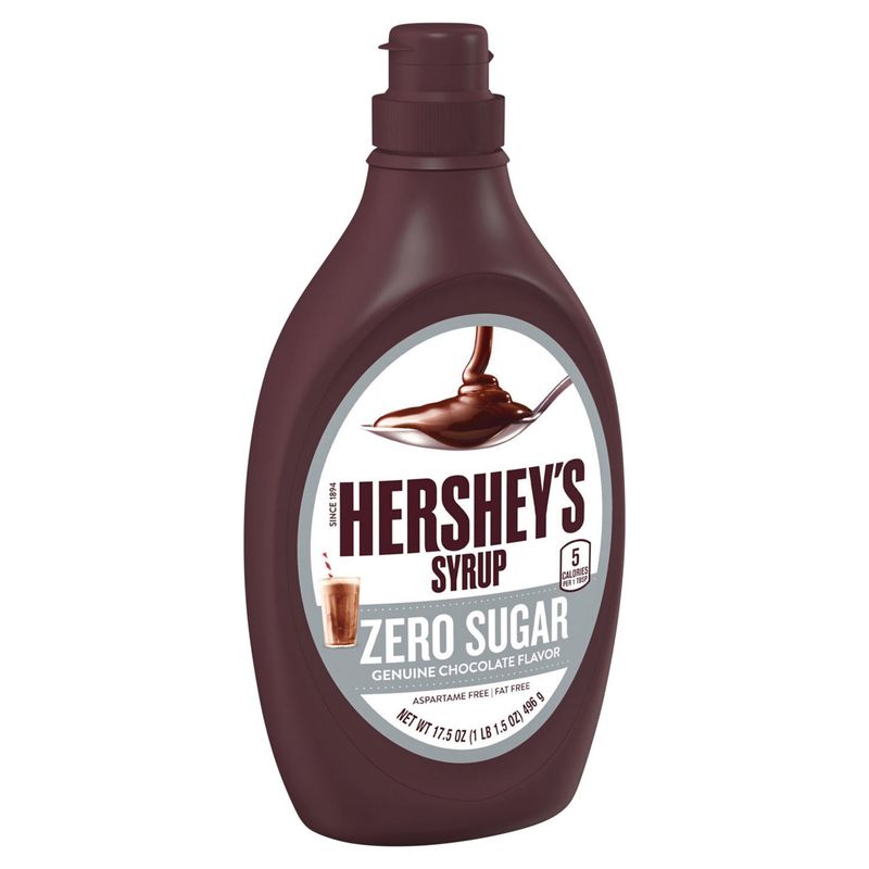 Hershey&#39;s Zero Sugar Genuine Chocolate Flavor Syrup, 17.5 oz