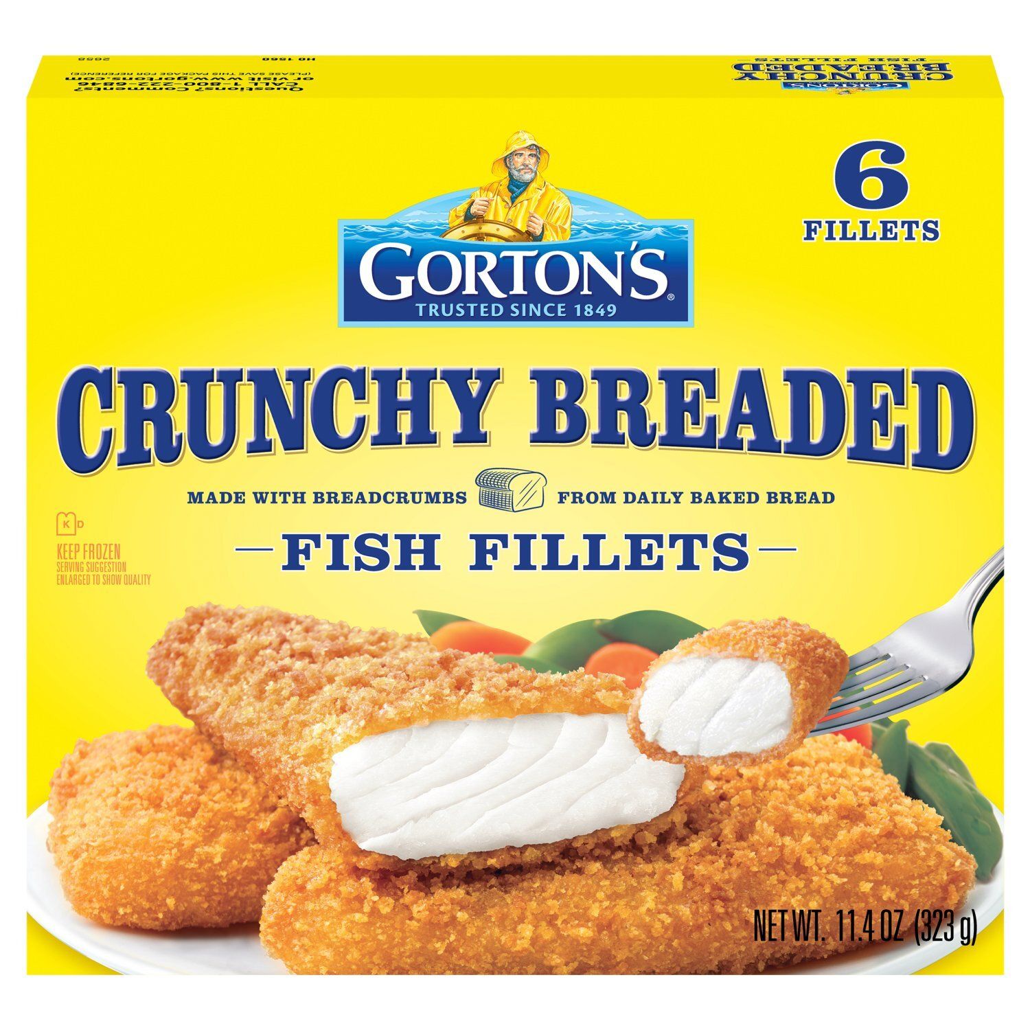 Gorton&#39;s Crunchy Breaded Fish Fillets, 6 count, 11.4 oz