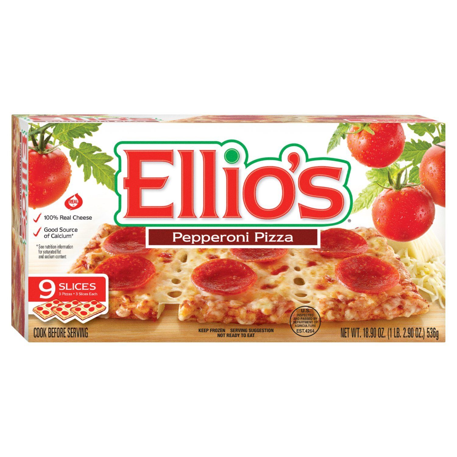 Ellio&#39;s Pepperoni Pizza, 9 count, 18.90 oz