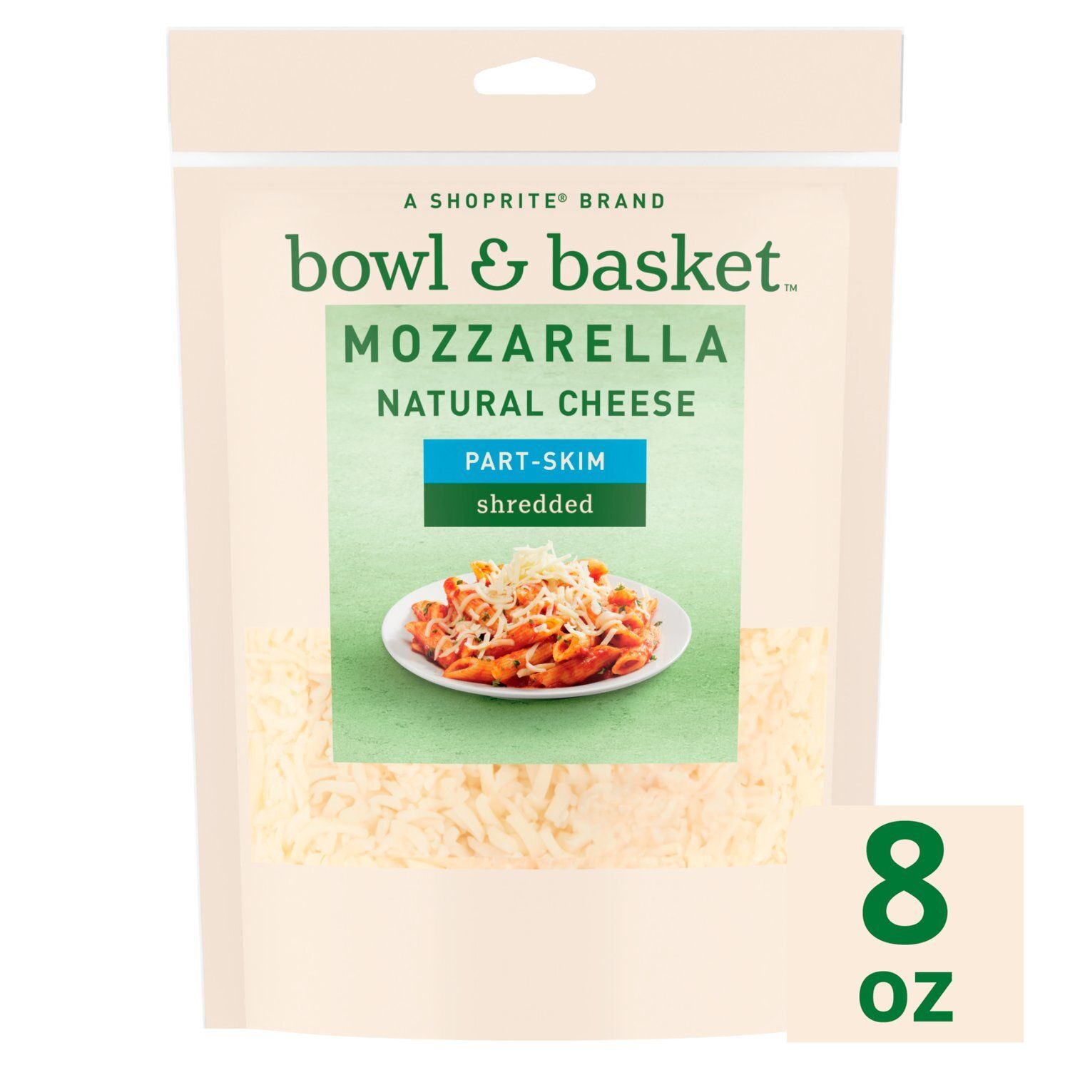 Bowl &amp; Basket Part-Skim Shredded Mozzarella Cheese, 8 oz