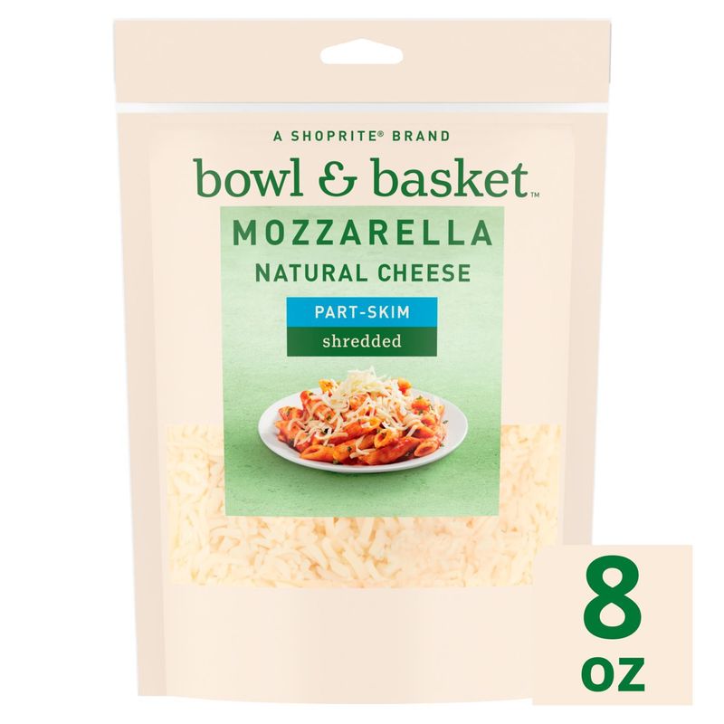 Bowl &amp; Basket Part-Skim Shredded Mozzarella Cheese, 8 oz