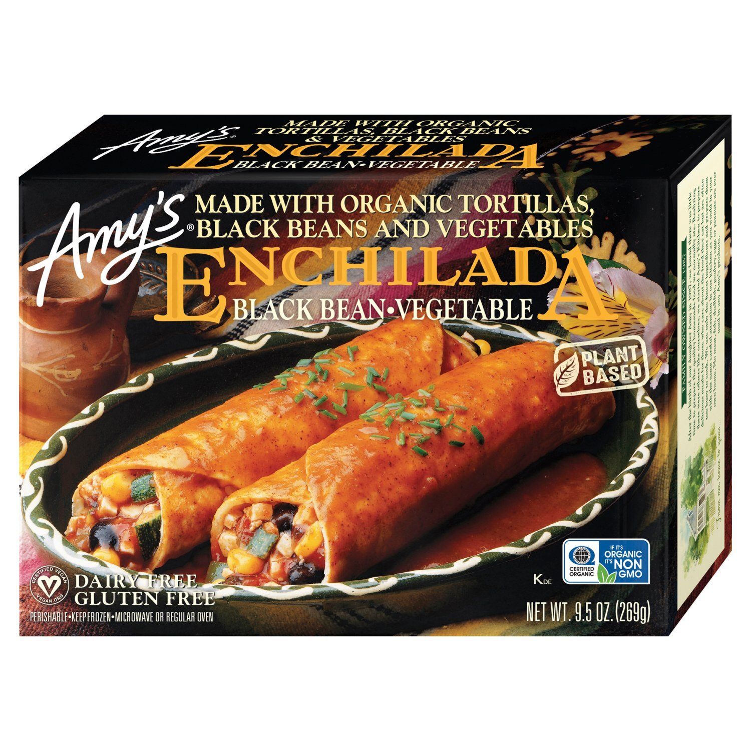 Amy&#39;s Plant Based Black Bean-Vegetable Enchilada, 9.5 oz
