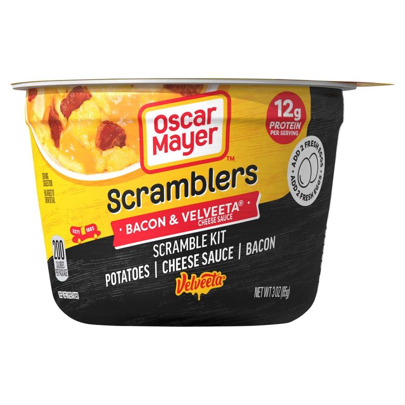 Oscar Mayer Scramblers Bacon &amp; Velveeta Cheese Sauce Scramble Kit, 3 oz