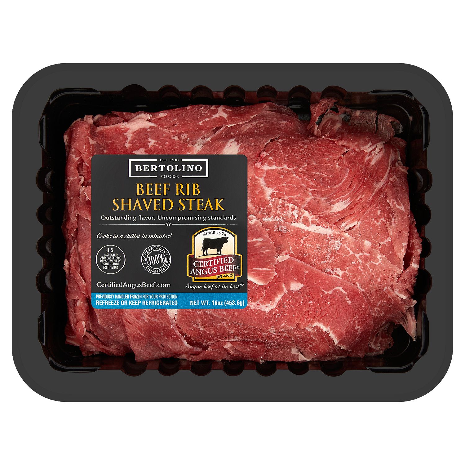 Bertolino Foods Beef Rib Shaved Steak, 16 oz