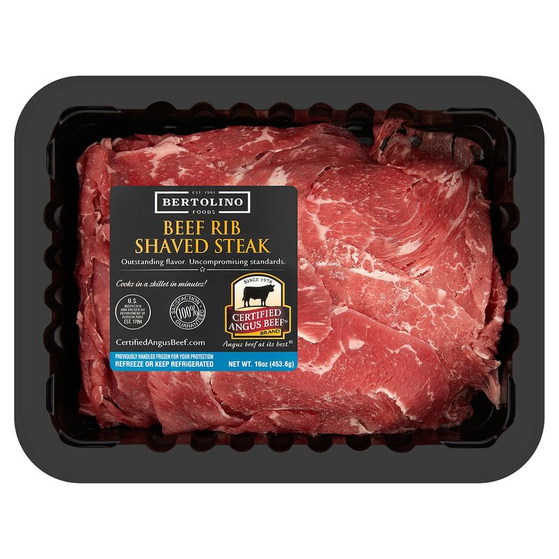 Bertolino Foods Beef Rib Shaved Steak, 16 oz