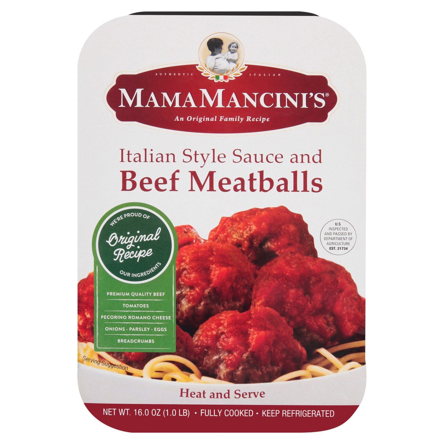 MamaMancini&#39;s Italian Style Sauce and Beef Meatballs, 16 oz