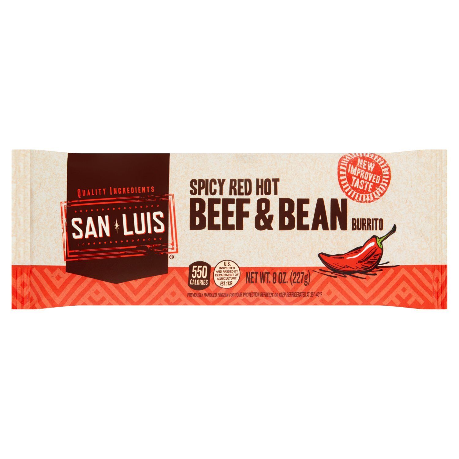 San Luis Spicy Red Hot Beef &amp; Bean Burrito, 8 oz
