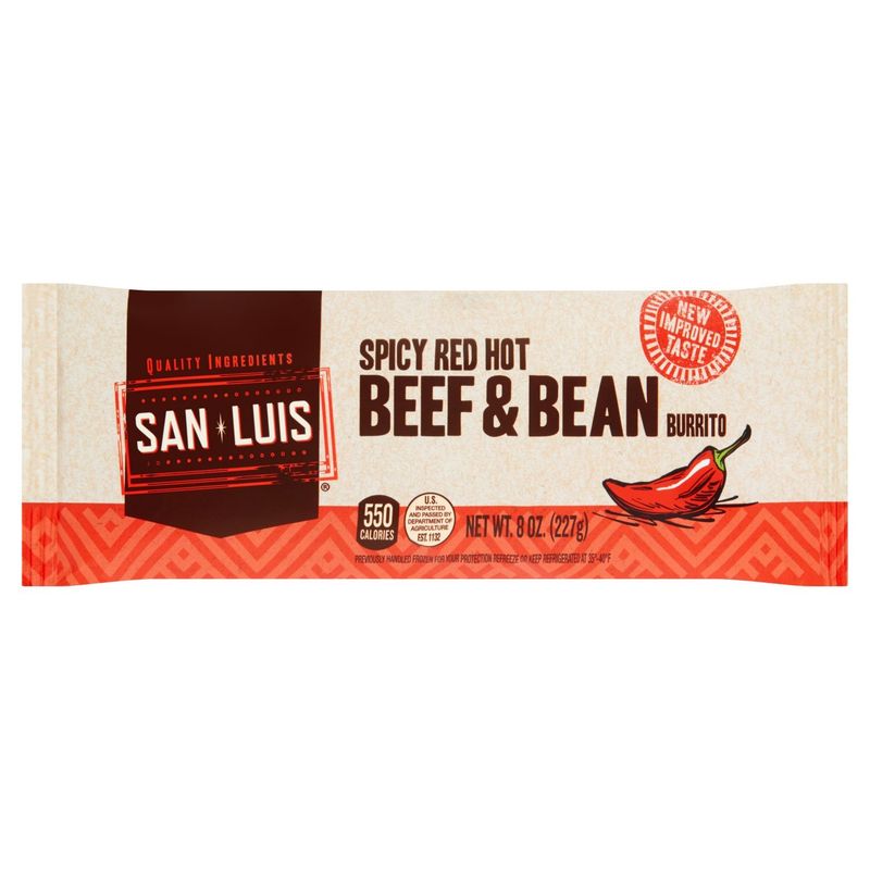 San Luis Spicy Red Hot Beef &amp; Bean Burrito, 8 oz