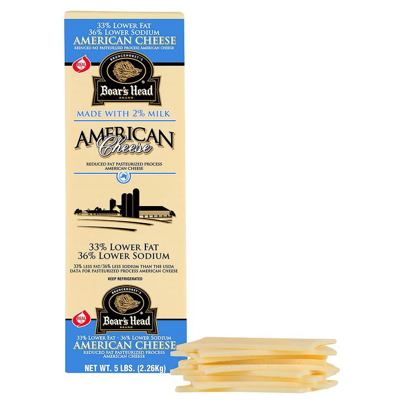 Boar&#39;s Head 33% Lower Fat &amp; 36% Lower Sodium White American Cheese