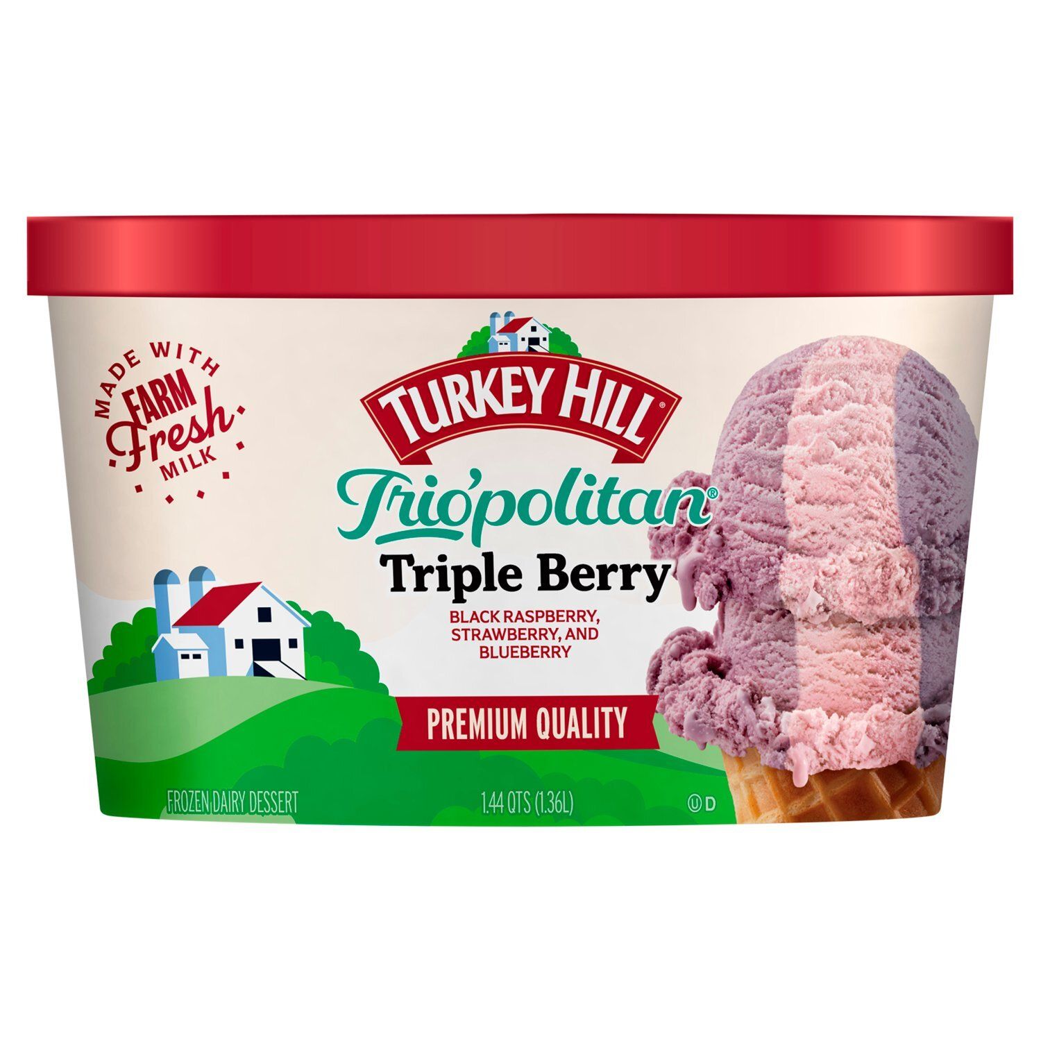 Turkey Hill Trio&#39;politan Triple Berry Frozen Dairy Dessert, 1.44 qts