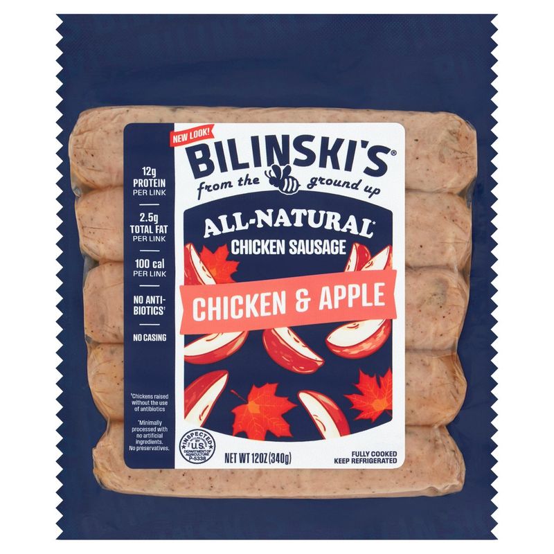 Bilinski&#39;s Chicken &amp; Apple All-Natural Chicken Sausage, 12 oz