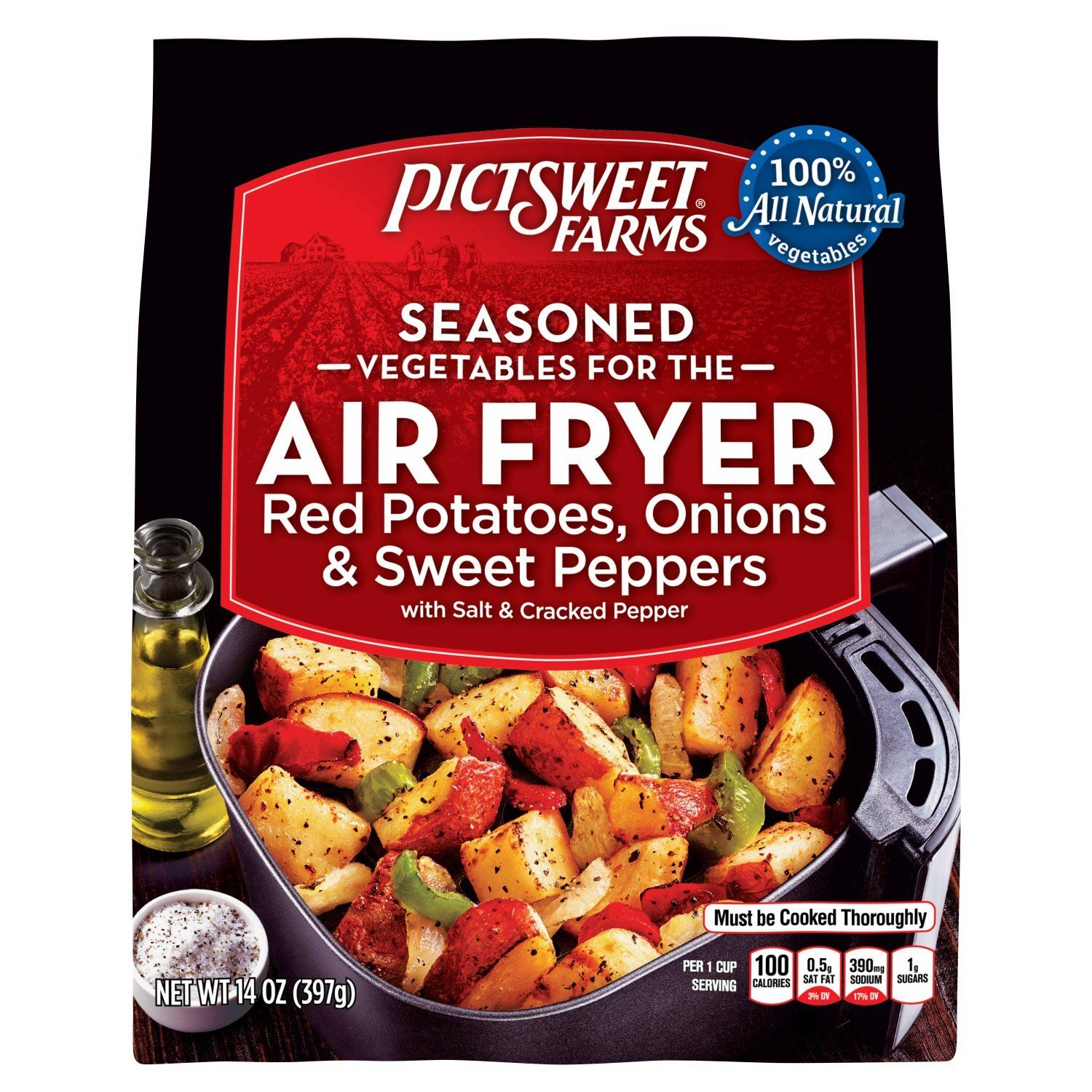 Pictsweet Farms Seasoned Vegetables for the Air Fryer Red Potatoes, Onions &amp; Sweet Peppers, 14 oz