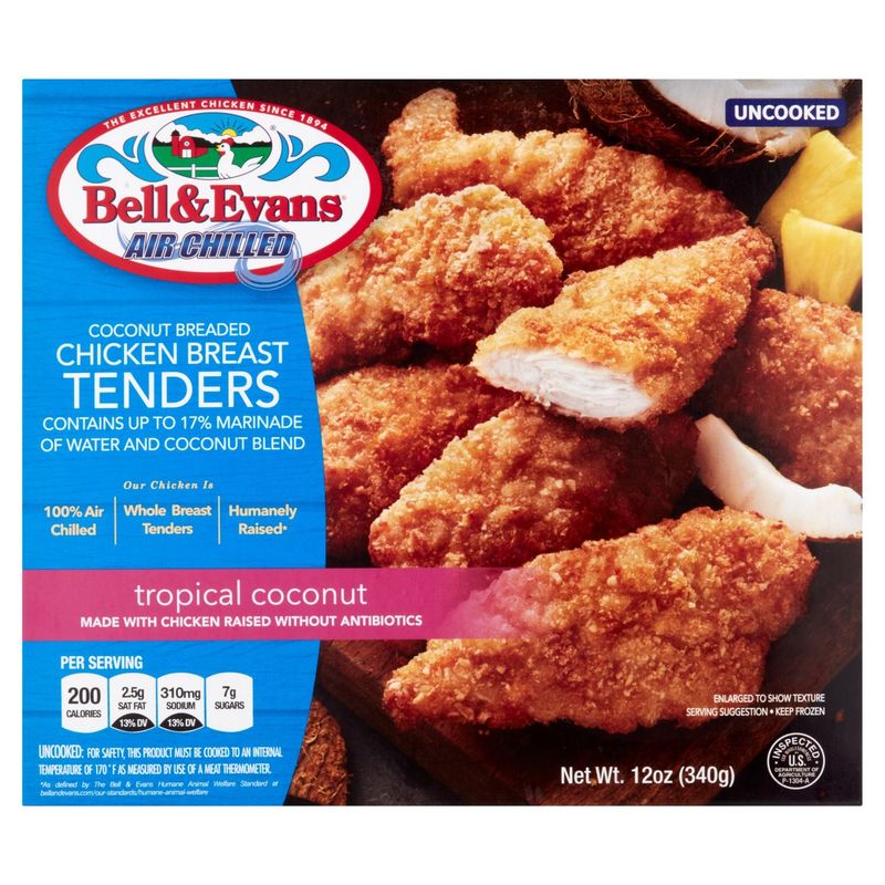 Bell &amp; Evans Tropical Coconut Breaded Chicken Breast Tenders, 12 oz