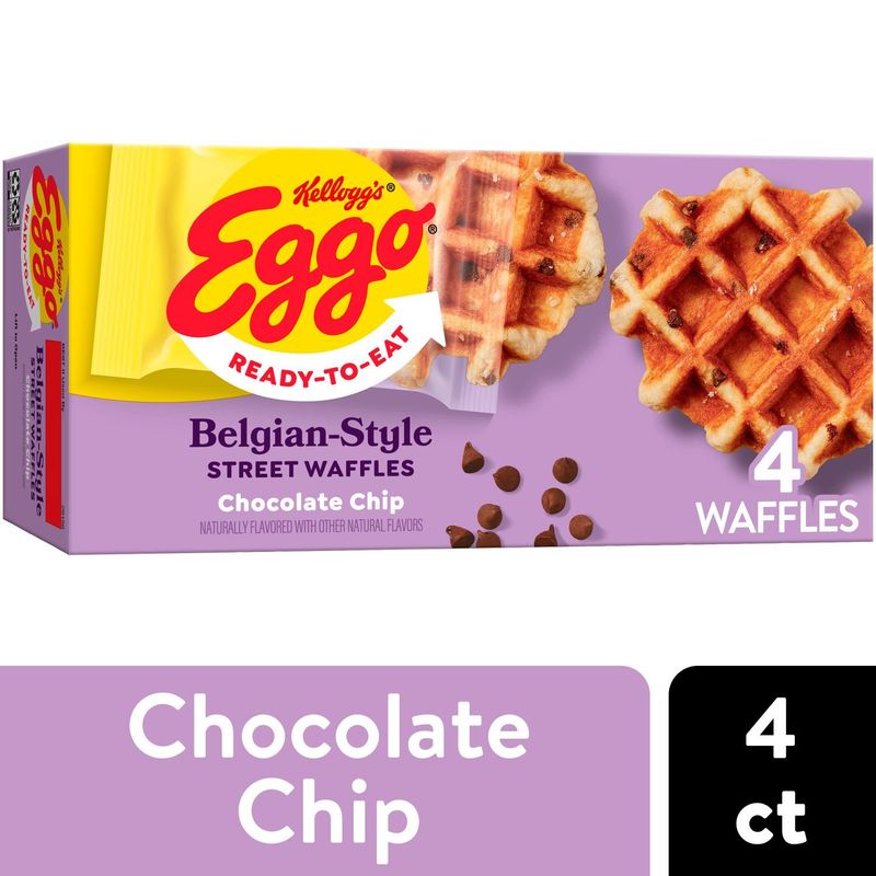 Kellogg&#39;s Eggo Chocolate Chip Belgian-Style Street Waffles, 4 count, 7.76 oz
