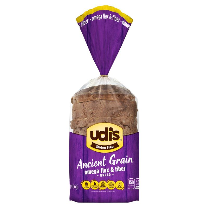 Udi&#39;s Gluten Free Ancient Grain Omega Flax &amp; Fiber Bread, 14.3 oz