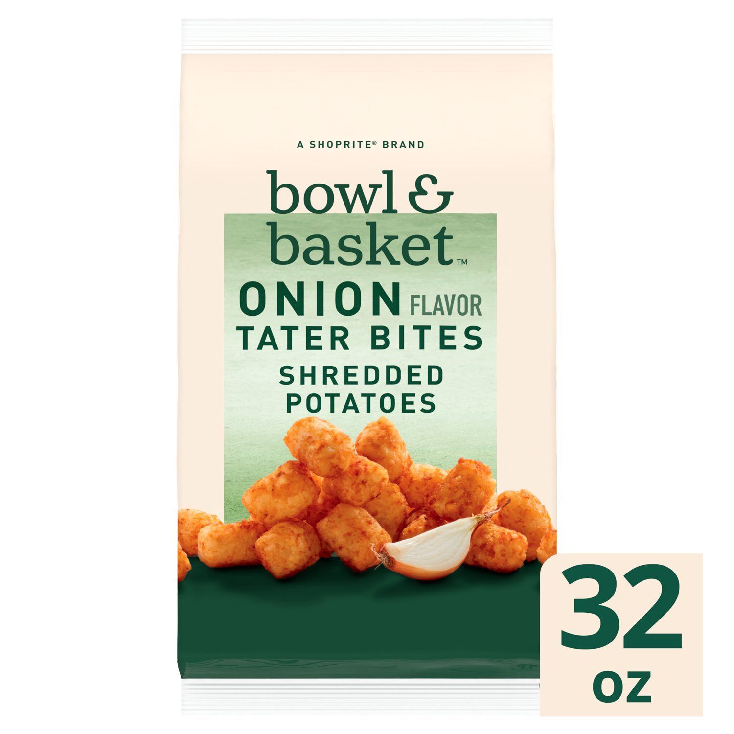 Bowl &amp; Basket Onion Flavor Tater Bites Shredded Potatoes, 32 oz