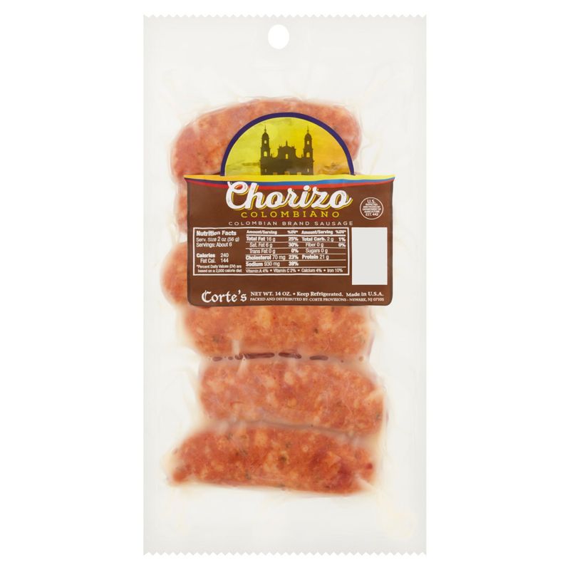 Corte&#39;s Chorizo Colombiano, 6 count, 14 oz