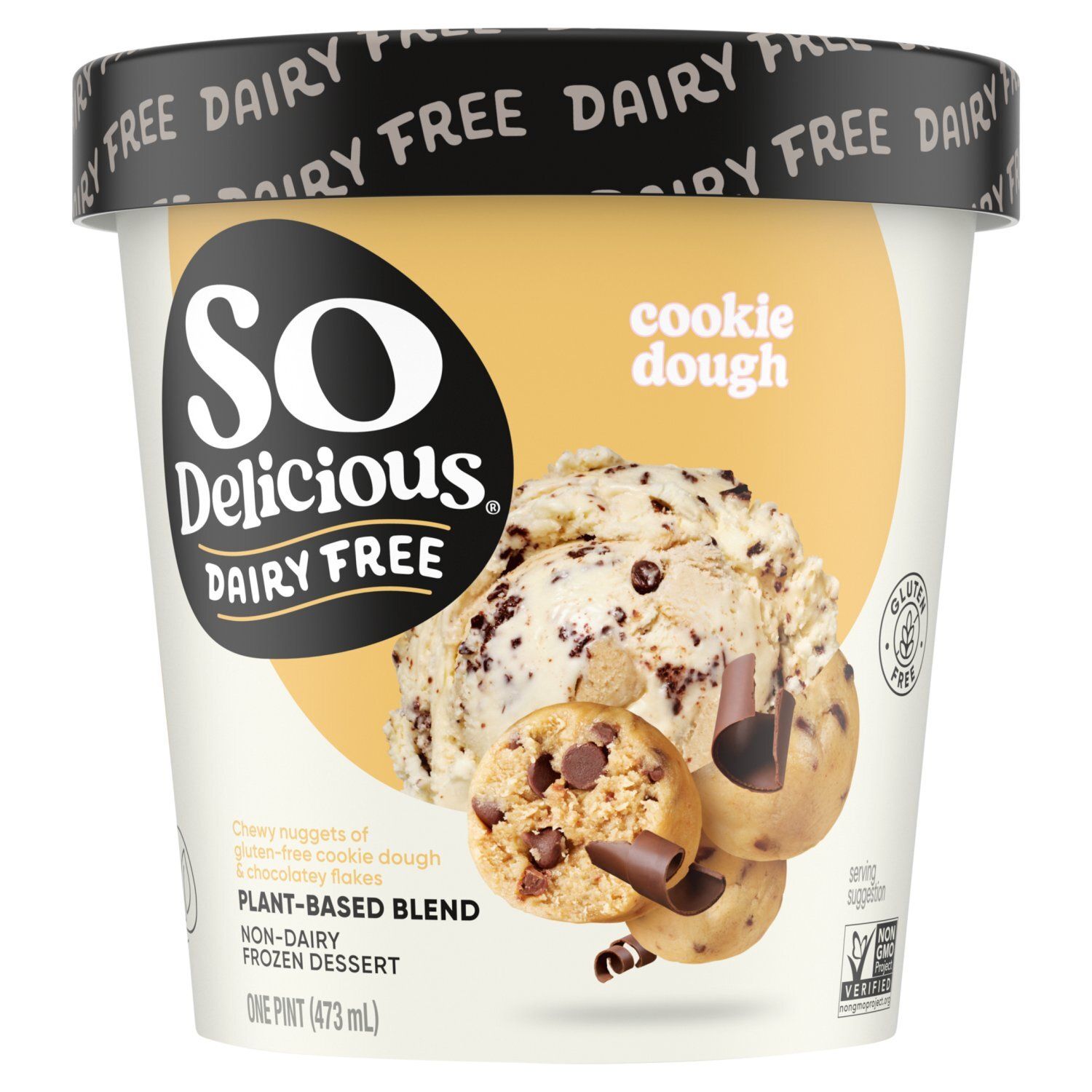 So Delicious Dairy Free Cookie Dough Non-Dairy Frozen Dessert, one pint