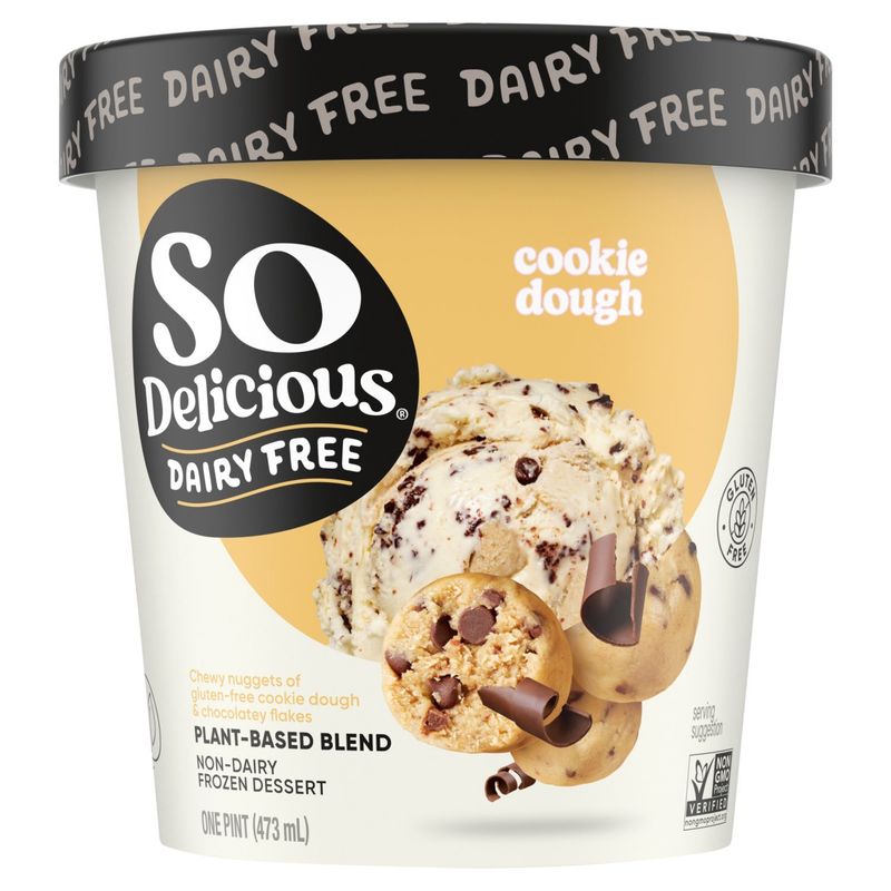 So Delicious Dairy Free Cookie Dough Non-Dairy Frozen Dessert, one pint