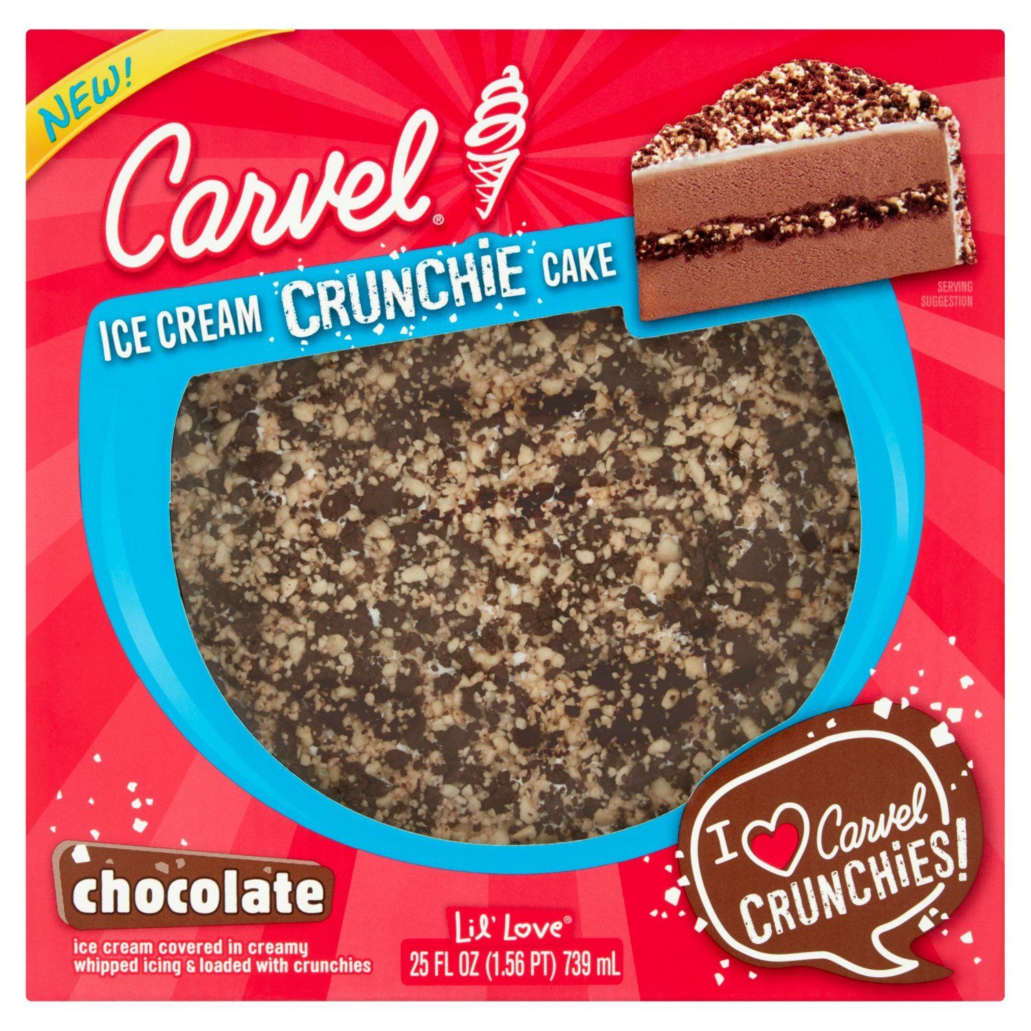 Carvel Lil&#39; Love Chocolate Crunchie Ice Cream Cake, 25 fl oz