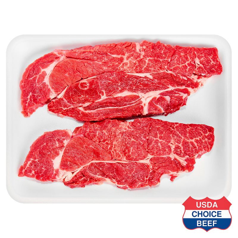 USDA Choice Beef Chuck Steak, Boneless, Family Pack, Average Weight 3 lb Pack