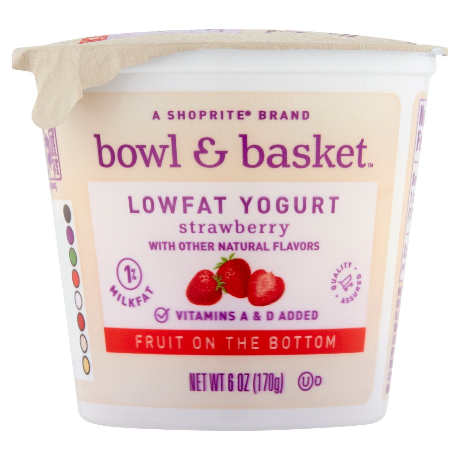 Bowl &amp; Basket Fruit on the Bottom Strawberry Lowfat Yogurt, 6 oz