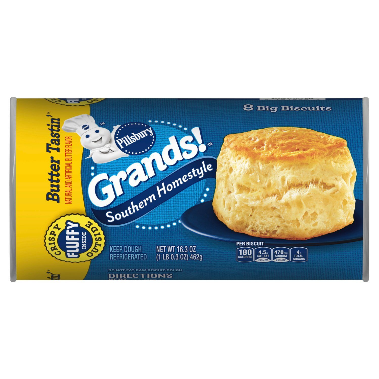 Pillsbury Grands! Southern Homestyle Butter Tastin&#39; Big Biscuits, 8 count, 16.3 oz