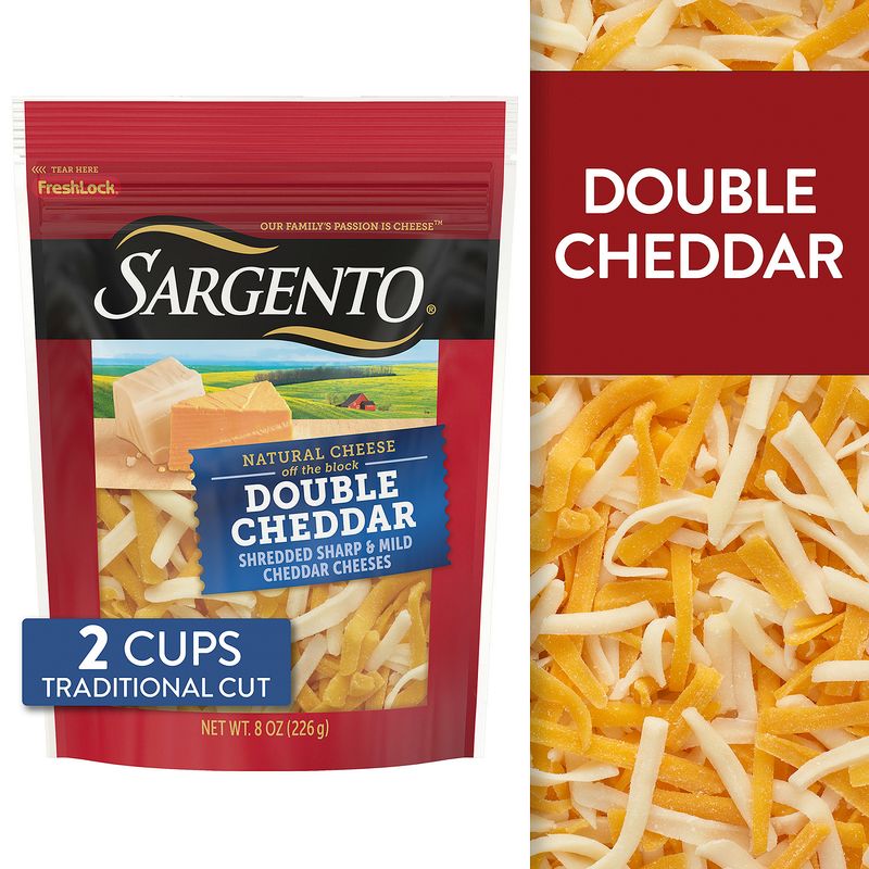 Sargento Double Shredded Sharp and Mild Cheddar Cheeses, 8 oz