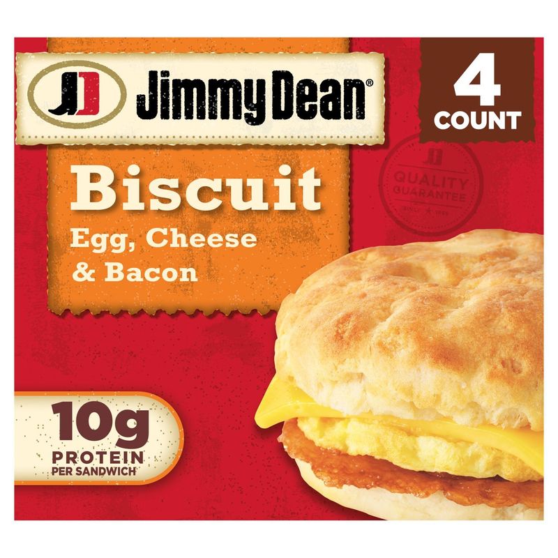 Jimmy Dean Egg, Cheese &amp; Bacon Biscuit Sandwiches, 4 count, 14.4 oz