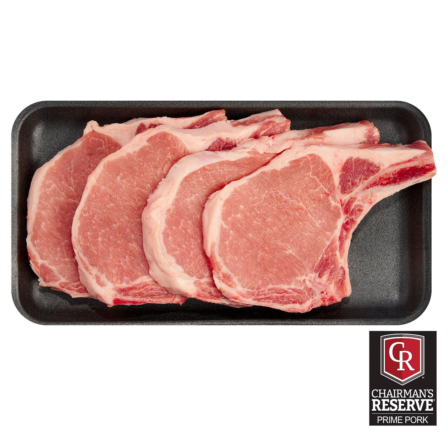 Chairman&#39;s Reserve Prime Center Cut Pork Loin Chops, Bone In, Thin Sliced, Average Weight 1.5 lb Pac