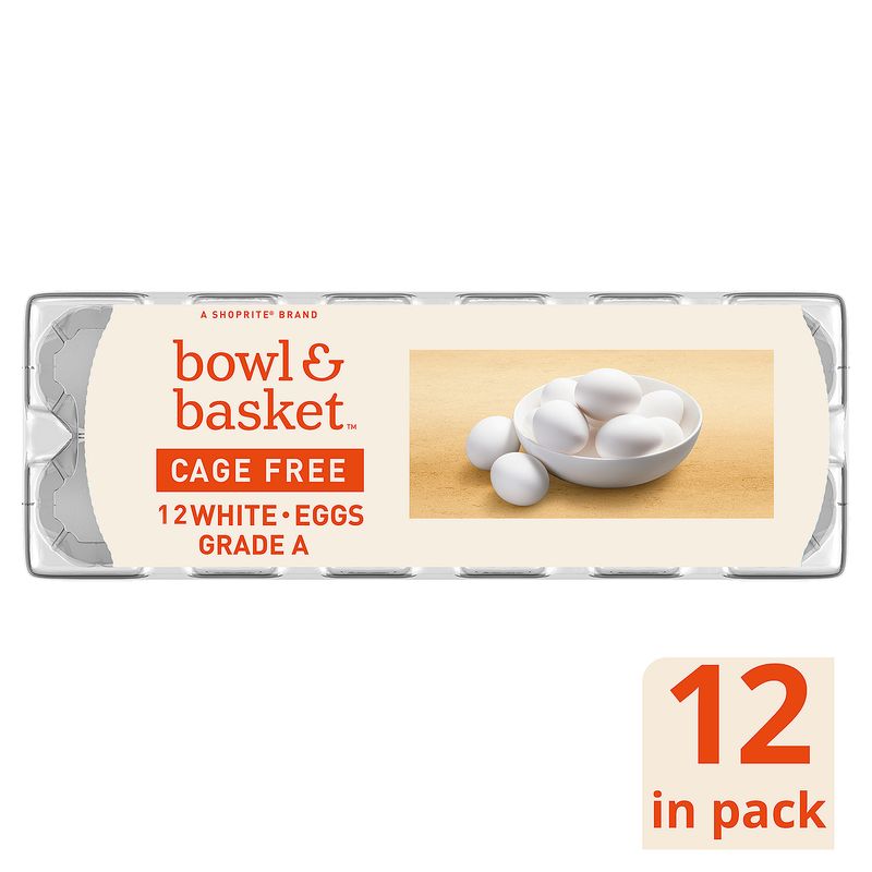 Bowl &amp; Basket Cage Free White Eggs, Extra Large, 12 count, 27 oz