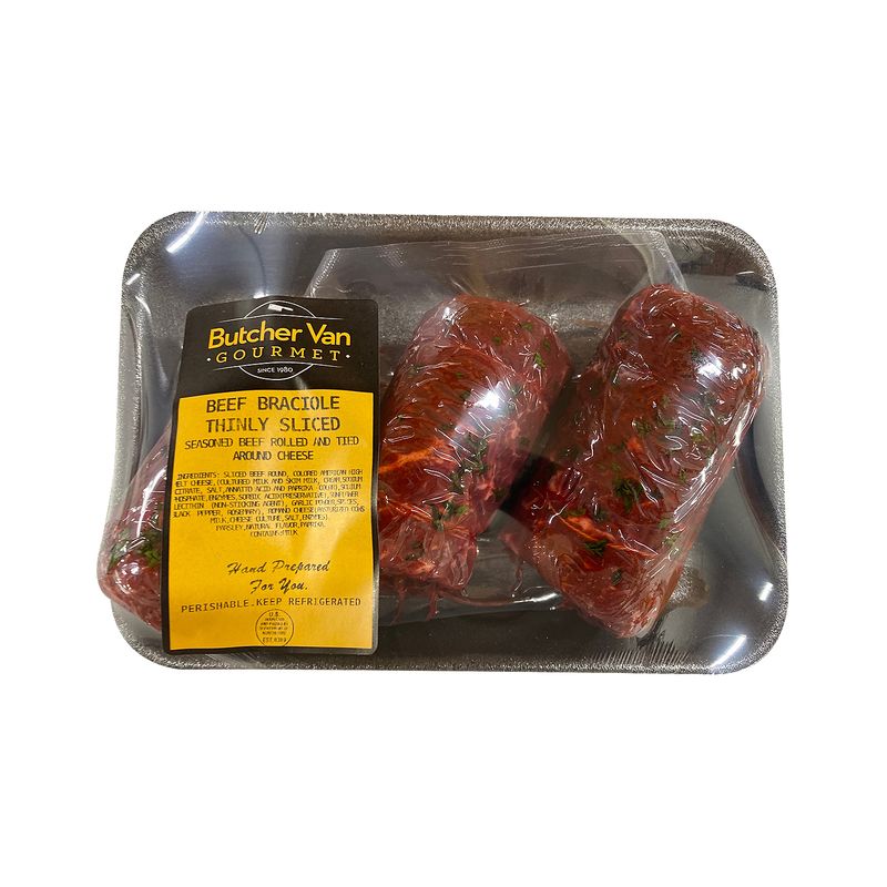 Butcher Van Beef Bracciole Choice Beef Top Round, 1 pound