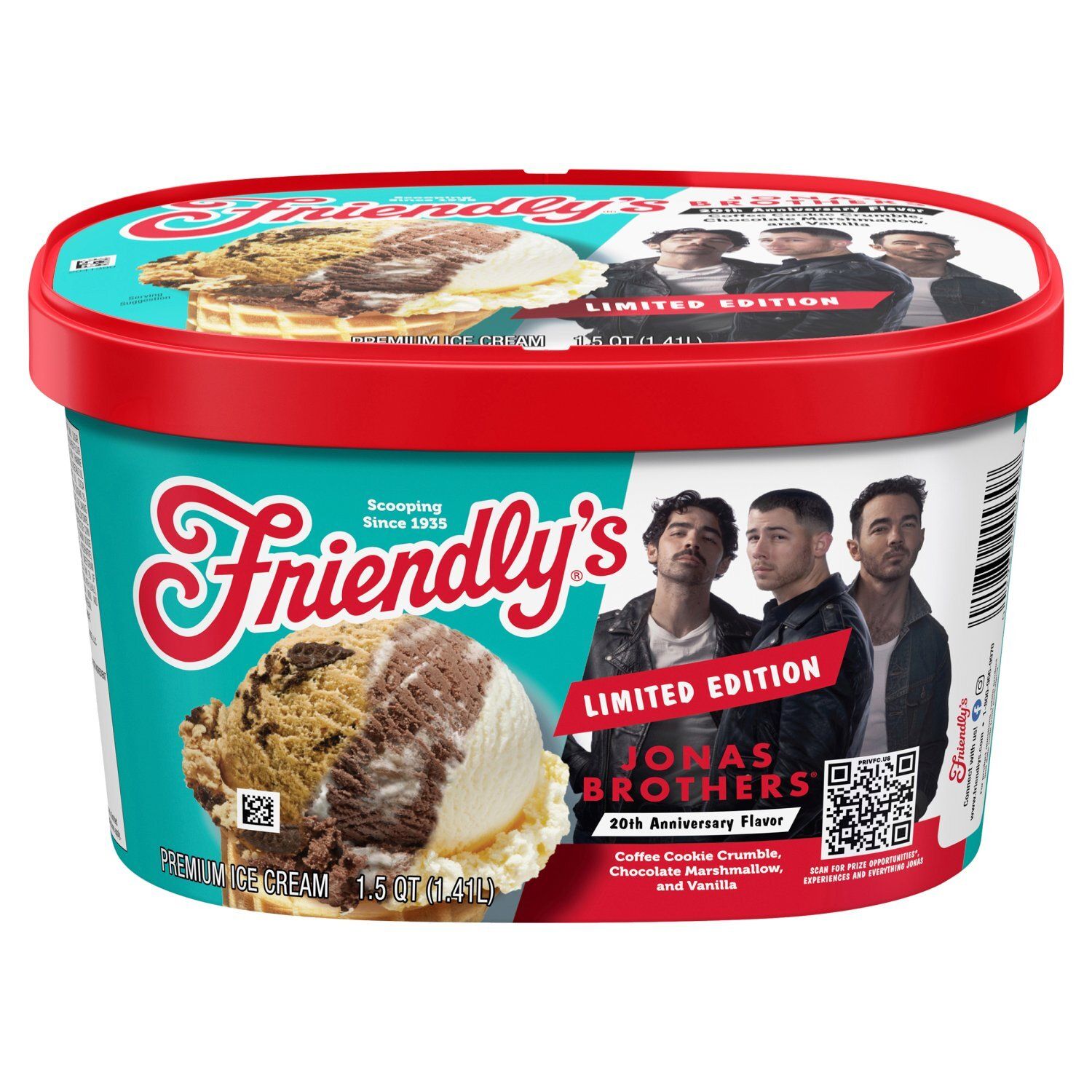 Friendly&#39;s Jonas Brothers 20th Anniversary Flavor Premium Ice Cream Limited Edition, 1.5 qt