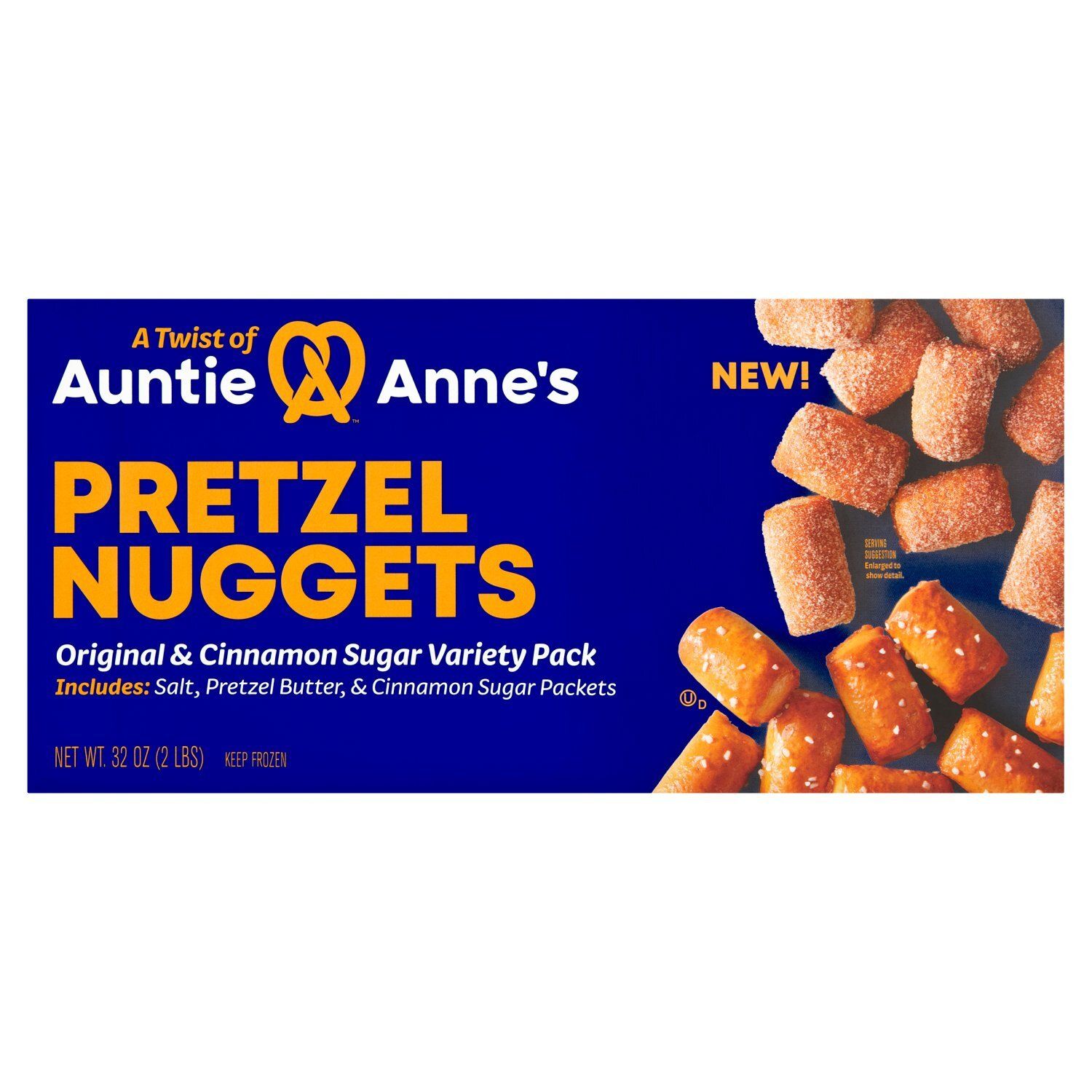 Auntie Anne&#39;s Original &amp; Cinnamon Sugar Pretzel Nuggets Variety Pack, 32 oz