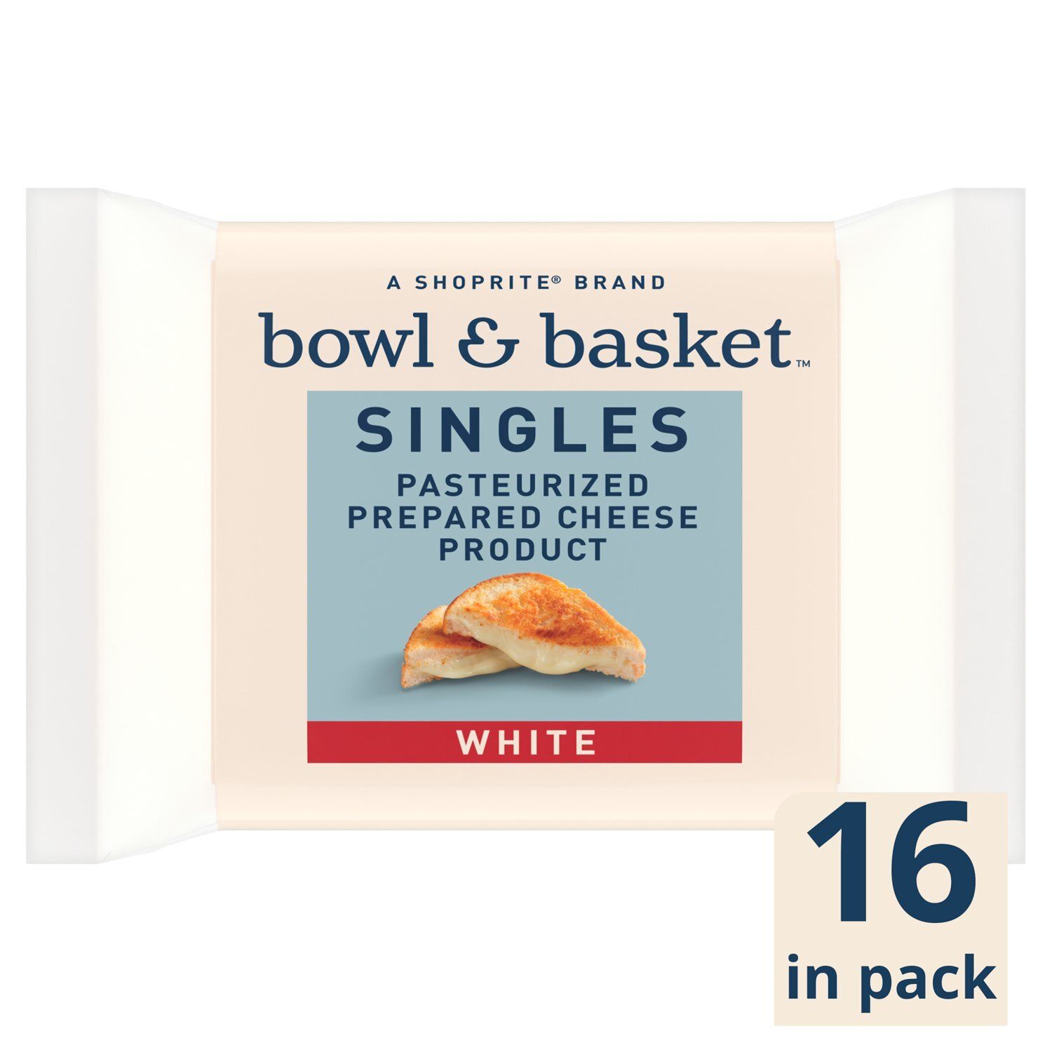 Bowl &amp; Basket Singles White Cheese, 3/4 oz, 16 count
