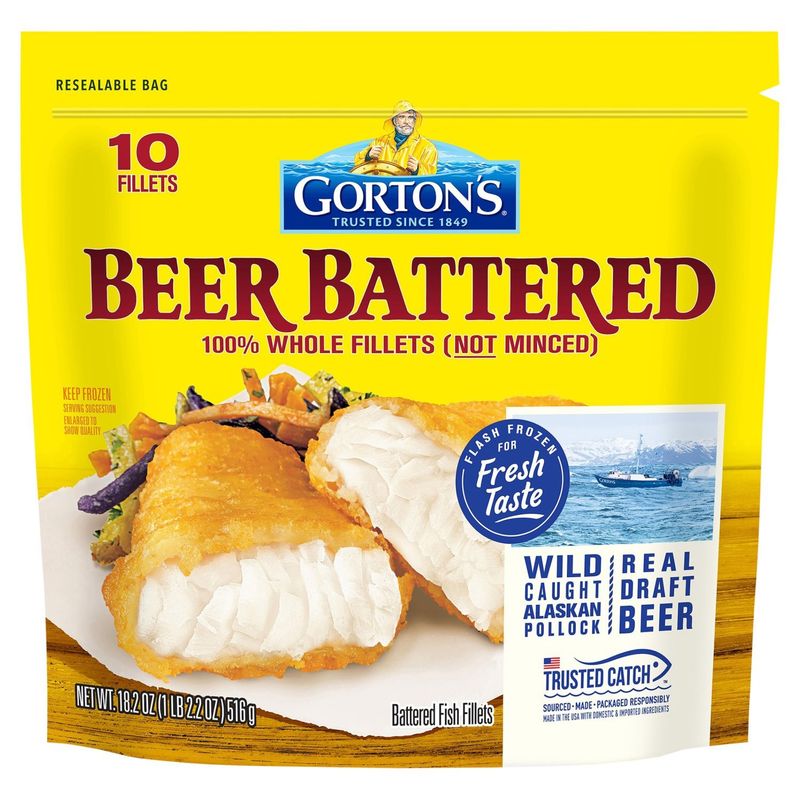 Gorton&#39;s Beer Battered Fish Fillets, 10 count, 18.2 oz