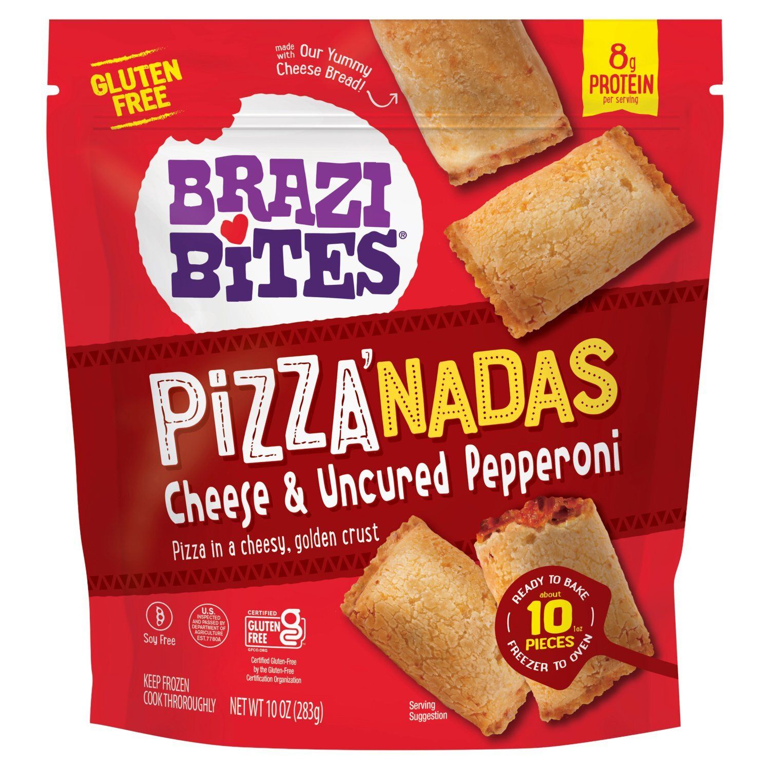 Brazi Bites Cheese &amp; Uncured Pepperoni Pizza&#39;nadas, 1 count, 10 oz